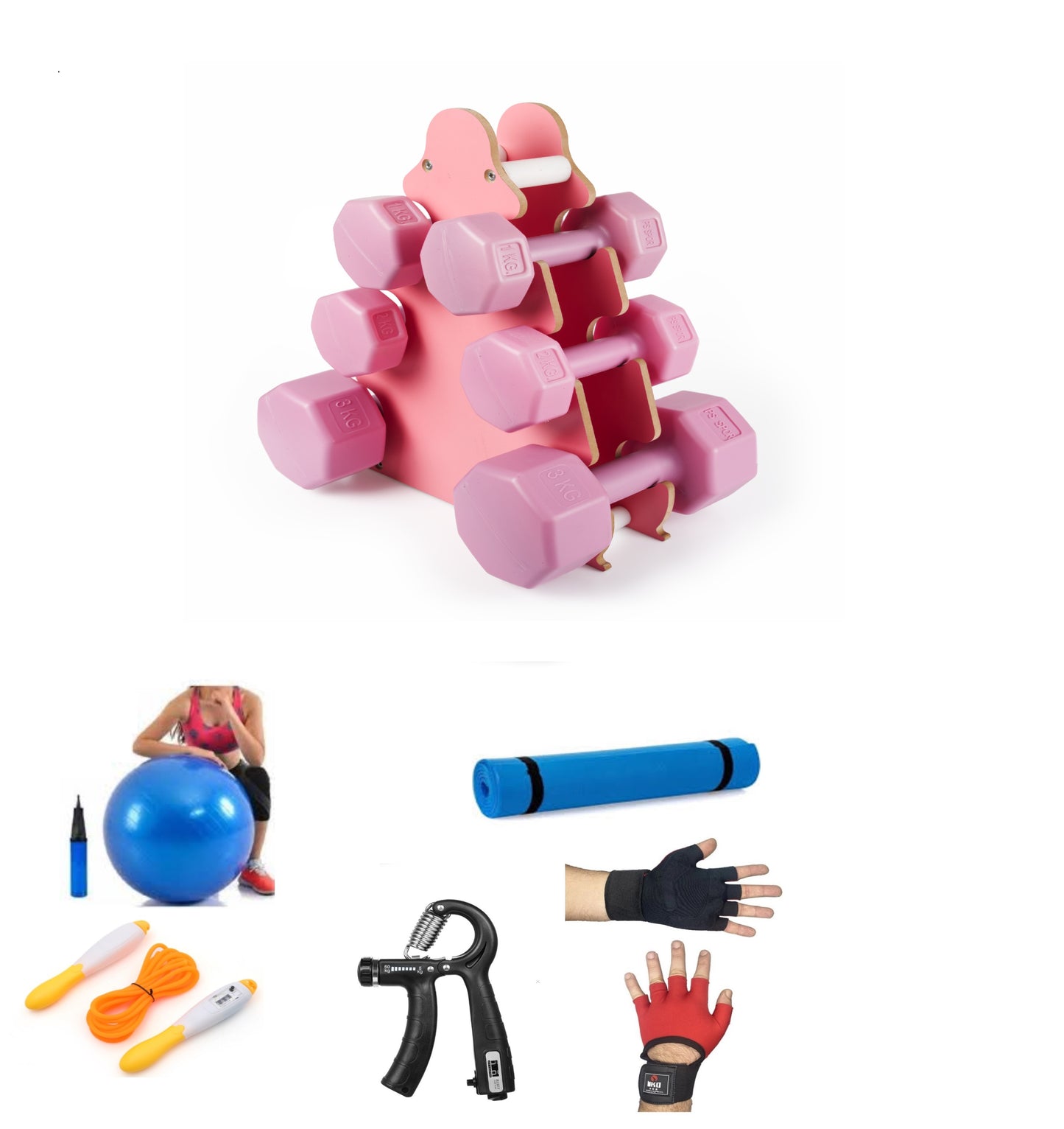 PS SPOR 1 KG + 2 KG + 3KG + SPOR SETİ (PEMBE)