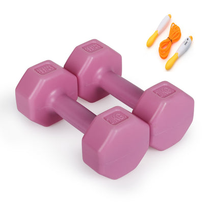 PSSPOR 2 X 2 PEMBE RENK DAMBIL SET + AYARLANABİLİR ATLAMA İPİ