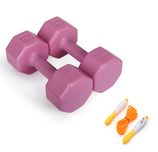 PSSPOR 2 X 3 PEMBE RENK DAMBIL SET + AYARLANABİLİR ATLAMA İPİ