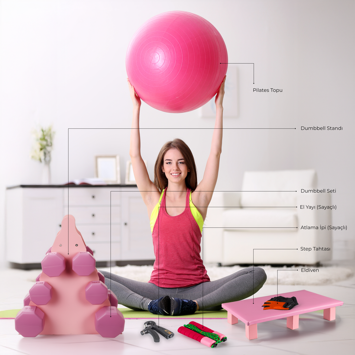 PS SPOR EGZERSİZ - YOGA VE SPOR SETİ (TOPLAM 10 PARÇA)